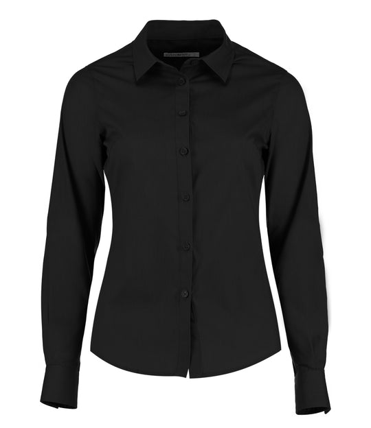 Ladies Long Sleeve Tailored Poplin Shirt - KUSTOM KIT K242